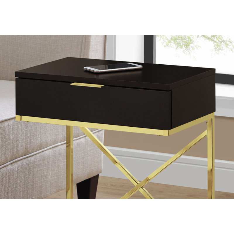 Table d'appoint polyvalente avec rangement et design moderne pour n'importe quelle pièce, Espresso, Espresso, Espresso