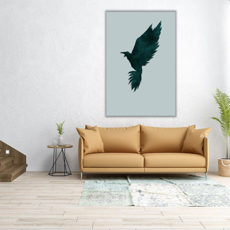 Corbeau - reproduction d'art sur toile, H 30 po x l 20 po