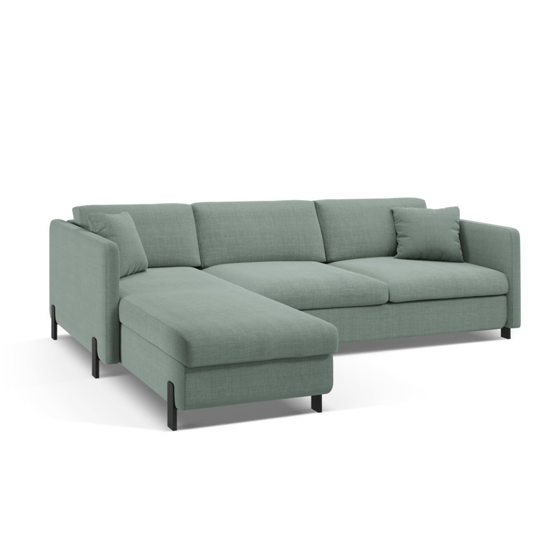 Bejna 3 Seater Sofa Bed, 80cm H x 280cm W x 170cm D, Left Hand Facing, Mint