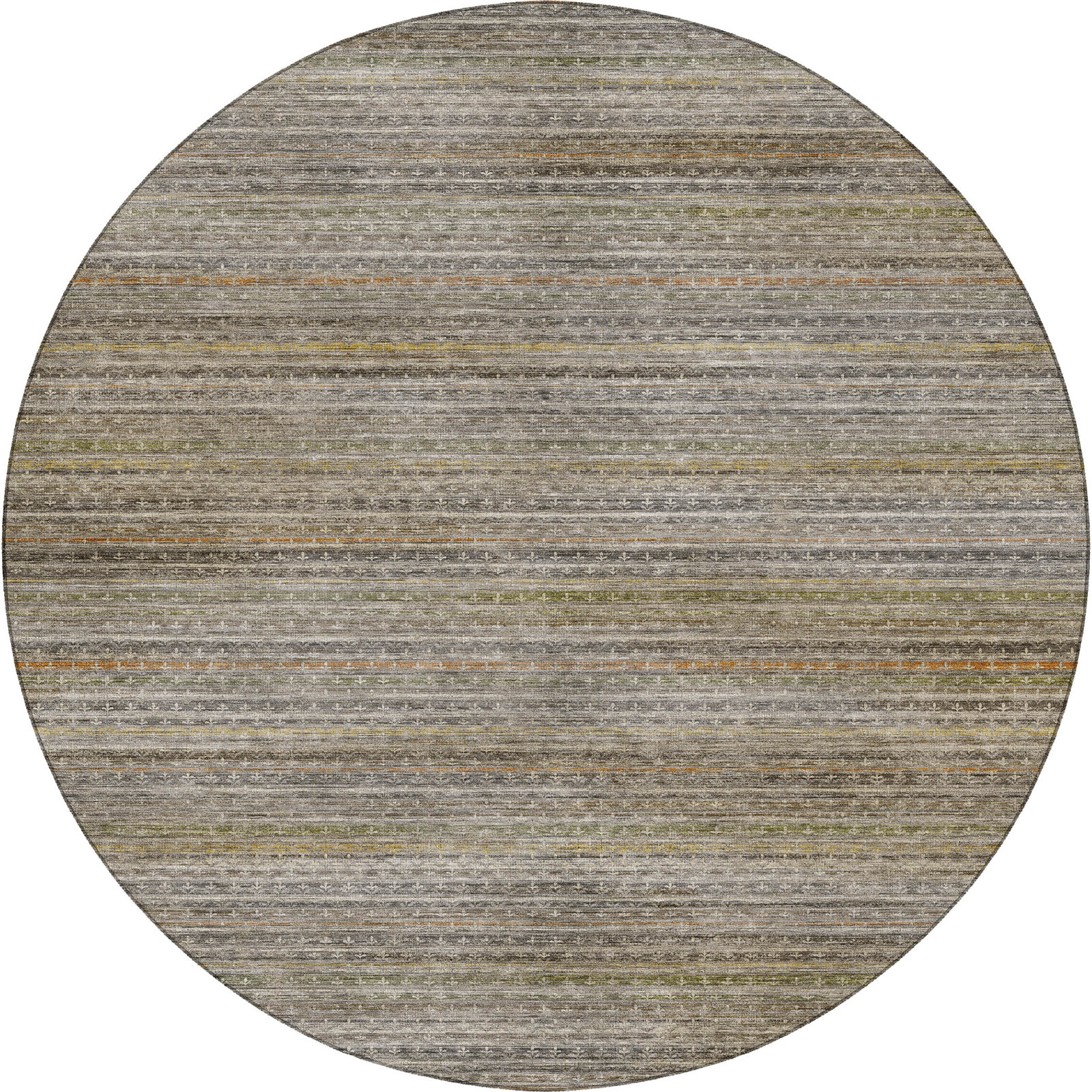 Premium Machine Washable Tirico Casual Rug, Gray, 8' Round