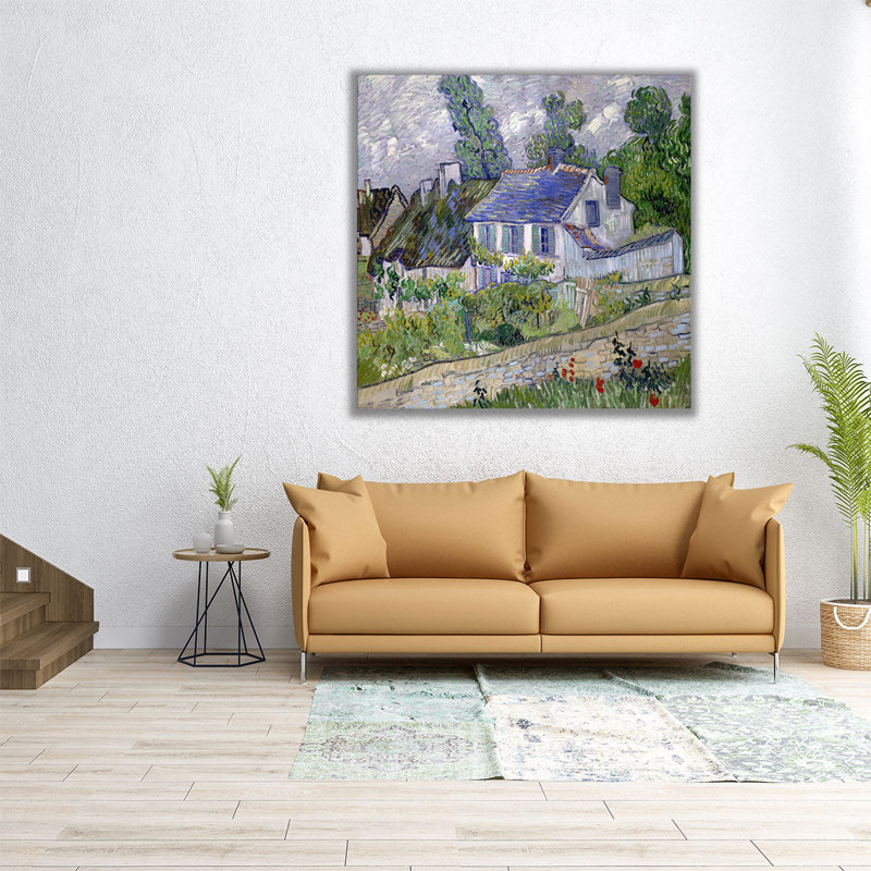 Maisons à Auvers, 1890 - reproduction d'art sur toile, H 20 po x l 20 po