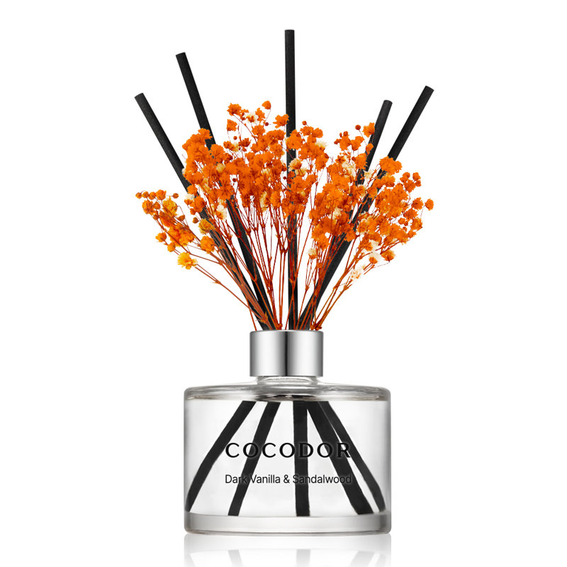 Diffuseur de fleurs Cocodor 200 ml (6,7 oz) / vanille foncée et bois de santal [ensemble de 15], Orange