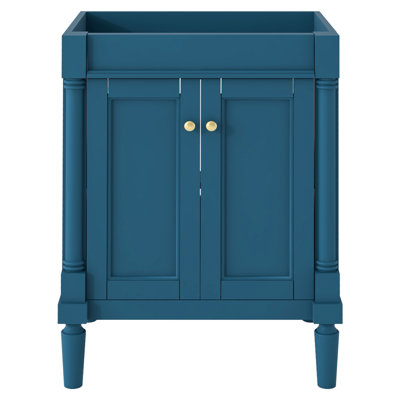 【Évier non inclus, meuble-lavabo de base seulement】 Meuble-lavabo de 24 po sans lavabo, meuble de rangement moderne à 2 niveaux, meuble-lavabo simple, grandes tablettes de rangement