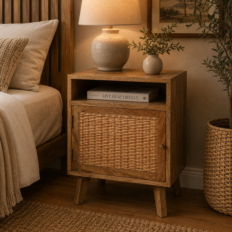 Nodaway 40cm W Solid Wood Bedside Table