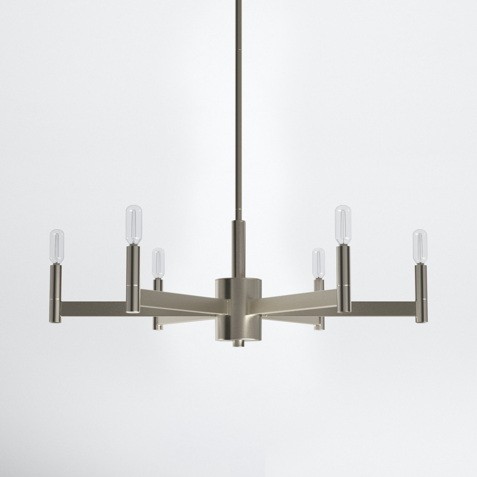 Tuscany Metal Dimmable Chandelier, Satin Nickel,  9.25'' H X 35.5'' W X 35.5'' D