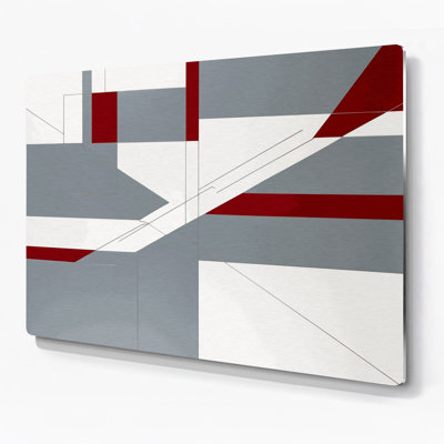 Art mural Hard Edge 100 en métal gris