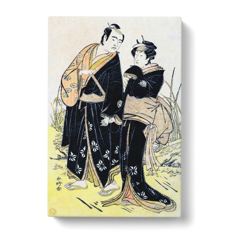 Sojuro & Kikunojo by Katsukawa Shunko - Wrapped Canvas, 50cm H x 35cm W x 3cm D