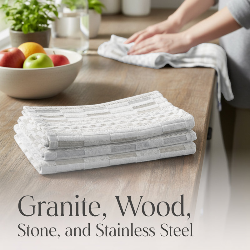 Kitchen Towels Hand Towel, White/Blue