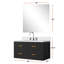36 po L x P 22 po. Meuble-lavabo noir avec comptoir en quartz, miroir 34 po et robinet - assemblé magnifique Heavenly