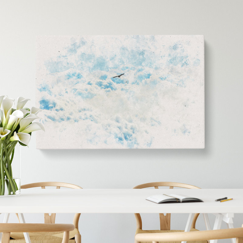 Bird Through The Clouds - Wrapped Canvas, 60cm H x 91cm W x 3cm D