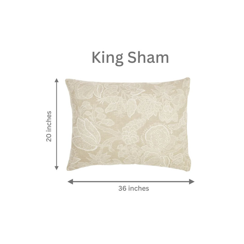 Bella Cotton Soft Breathable Pillow Sham with Envelope Closure, King