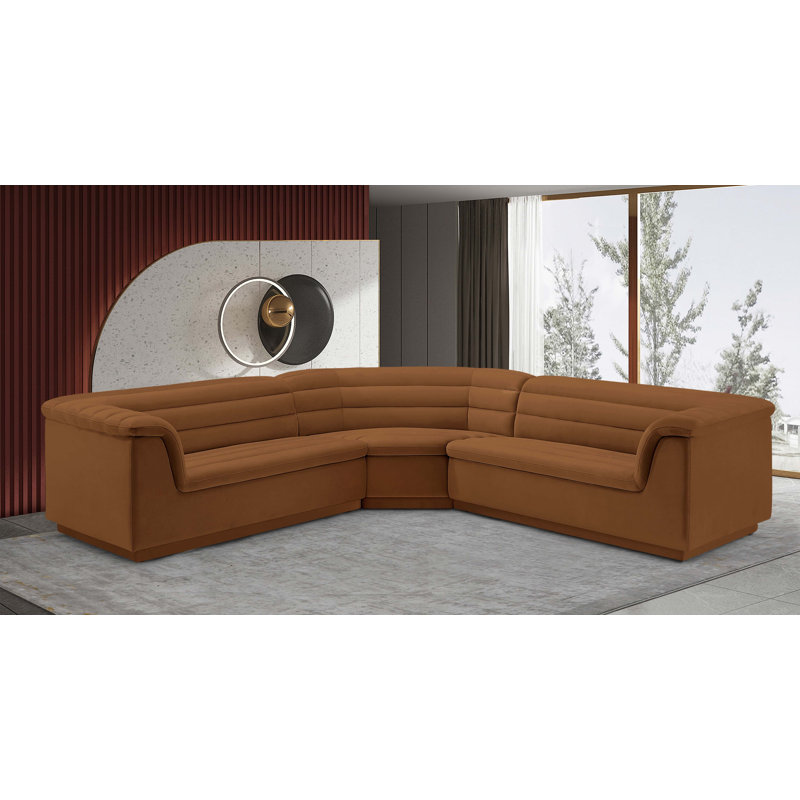 Iyaunna 3-Piece Velvet Sectional Sofa - Stylish Comfort