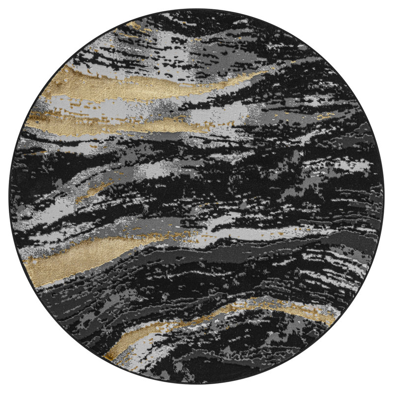 Demontay Floral Indoor / Outdoor Area Rug, Round 120 cm