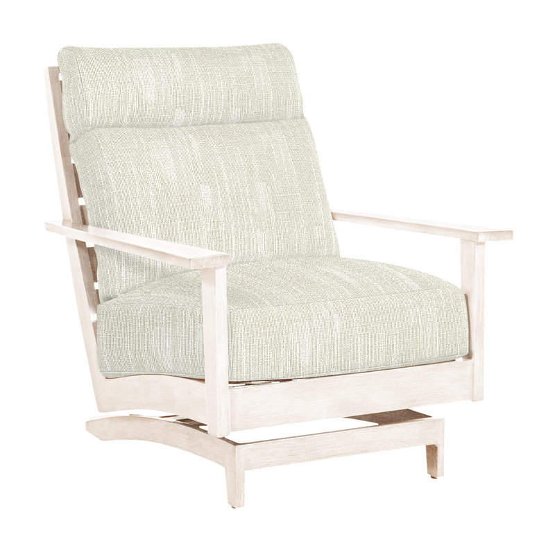 Kennebunkport Patio Lounge Chair with Cushions, Oak, Rollo Cream, No welt + Standard fill