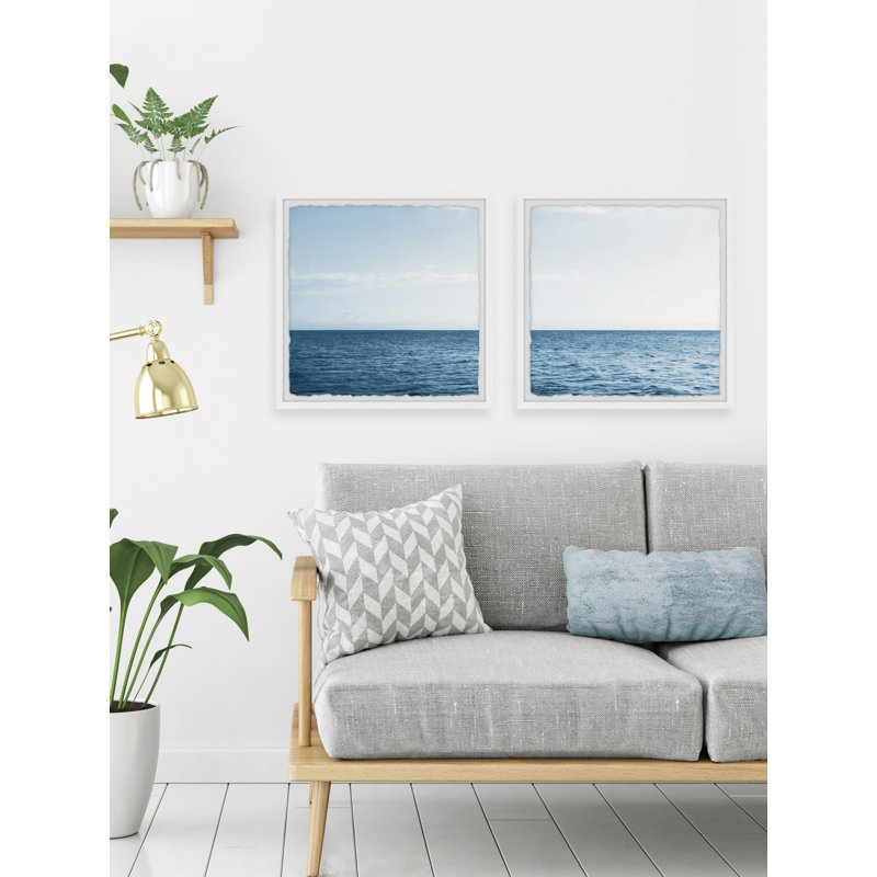 «Straight Sea» par Marmont Hill - ensemble de 2 photos encadrées, H 12 po x l 12 po x P 1,5 po