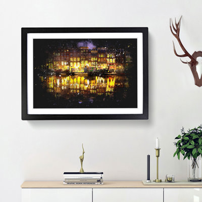 Amsterdam at Night - Picture Frame Graphic Art Print