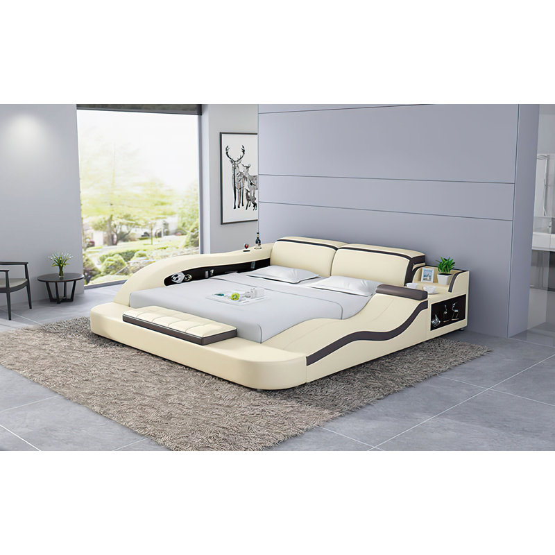 Lit tapissier Assael, Très grand, Beige
