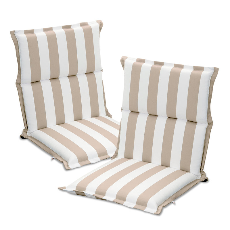 2 Pack Outdoor Chair Cushions, 100x50x6 cm, Beige