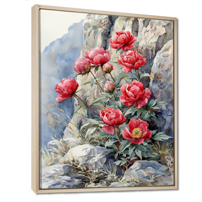Pe pivoines par The Rocky Outcrop II - pivoines, art mural