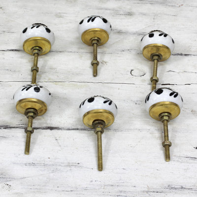 Oversized Hand Painted Ludo 1 13/16" Diameter Mushroom Knob Multipack