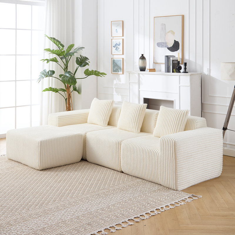 Canapé modulaire Modern, Tissu blanc