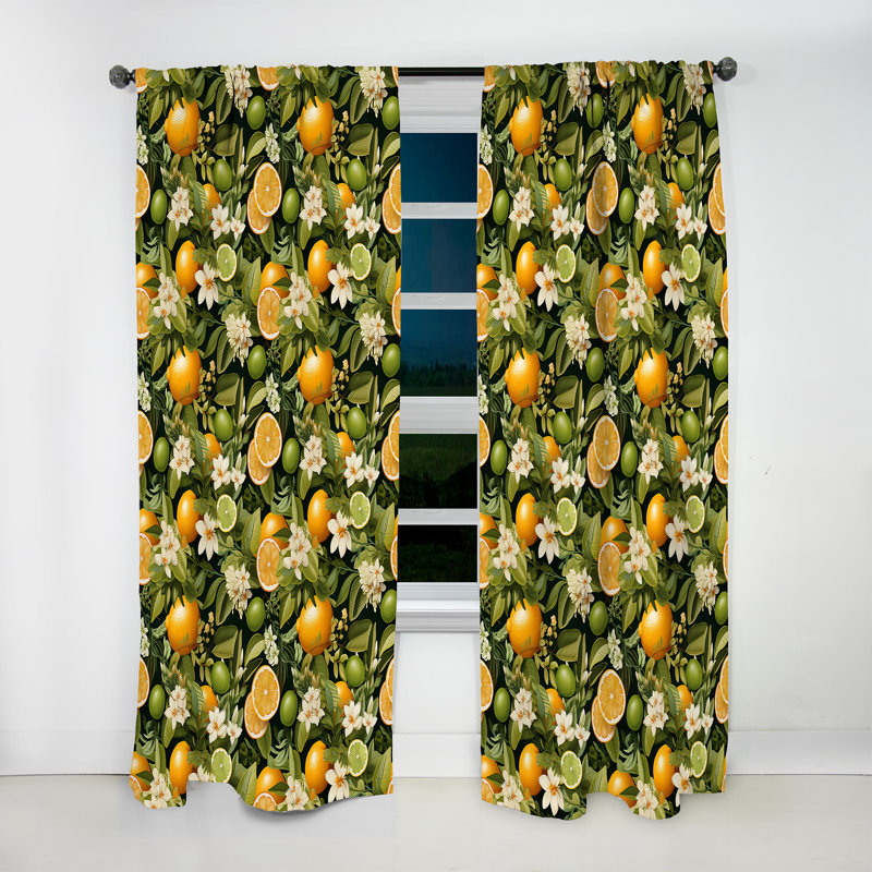 Rideau floral - Rideau floral obscurcissant - 1 panneau, L 52 po x L 108 po