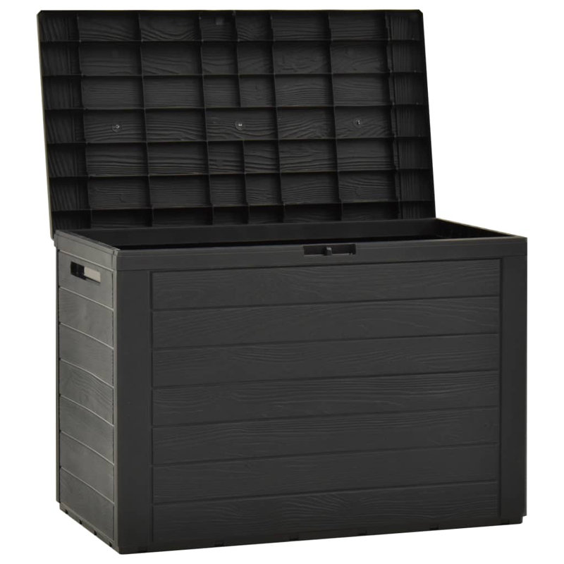 17 Stories Bisplinghoff 78cm W 190L Water Resistant Plastic Lockable Deck Box in Anthracite