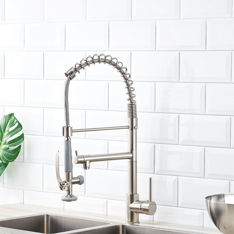 Commercial Kitchen Faucet Pull Down Sprayer,Single Handle Kitchen Sink Faucet