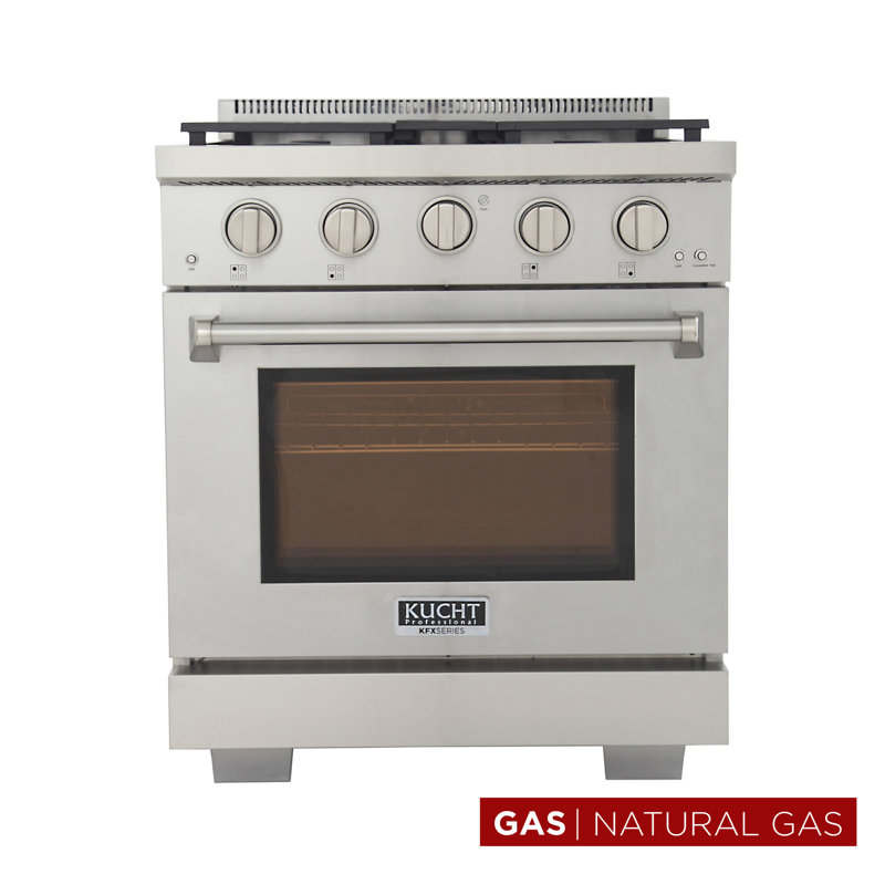 30 in. 4.2 cu. ft. Natural Gas Range and Convection Oven in Light Blue with True Simmer Burners, Liquid Propane, Black