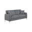 Ensemble de canapé élégant en tissu 2 pièces au design confortable et durable en tissu gris foncé, parfait pour les espaces de vie modernes.-1636796476