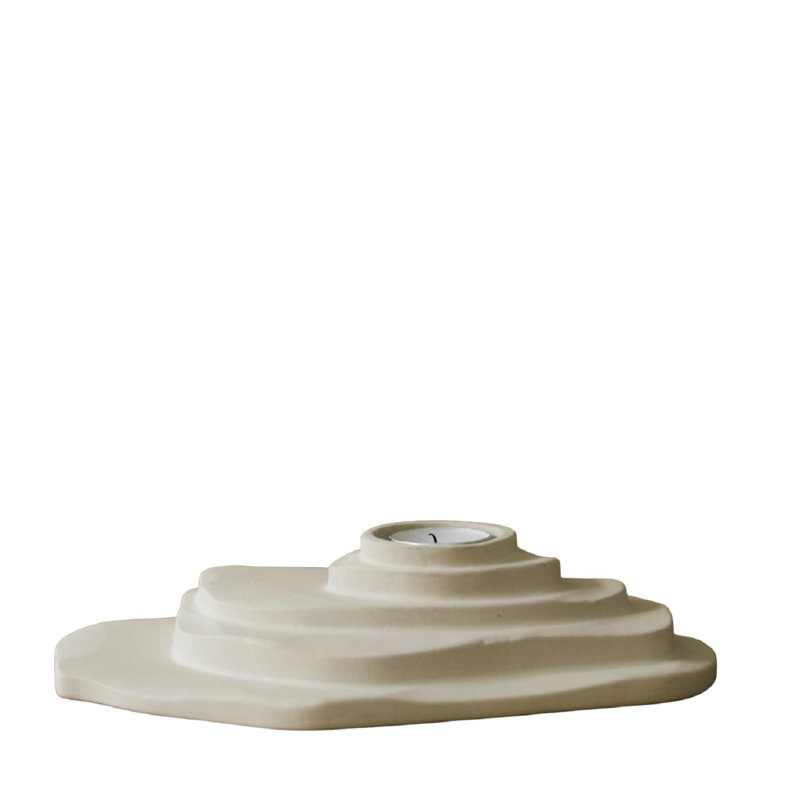 Bougeoir de table en céramique, Beige