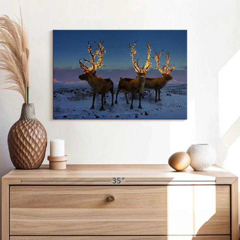 Brampt Illuminated Reindeers, 16" H x 24" W