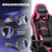 Costway Adjustable Reclining Ergonomic Faux Leather Swiveling PC & Racing Game Chair with Footrest-50570087