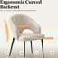 Ensemble de 2 chaises de salle à manger modernes rembourrées, chaises d'appoint blanches en similicuir avec accoudoirs incurvés et pieds en métal noir, assemblage requis-136989488