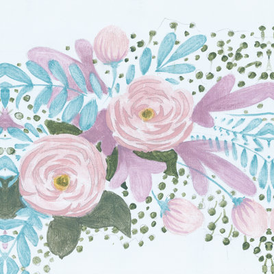 Soft Pink Purple Flowers - Wrapped Canvas Painting