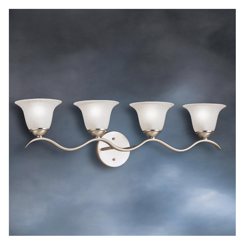 NEW: Cayman 4-Light Contemporary Vanity Light, Brushed Nickel
