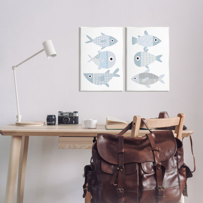 "Whimsical Blue" à motifs, ensemble de 2 plaques murales par Kim Allen