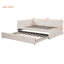  Lit de jour double rembourré en L avec couchette escamotable et ports USB intégrés, beige-411775486