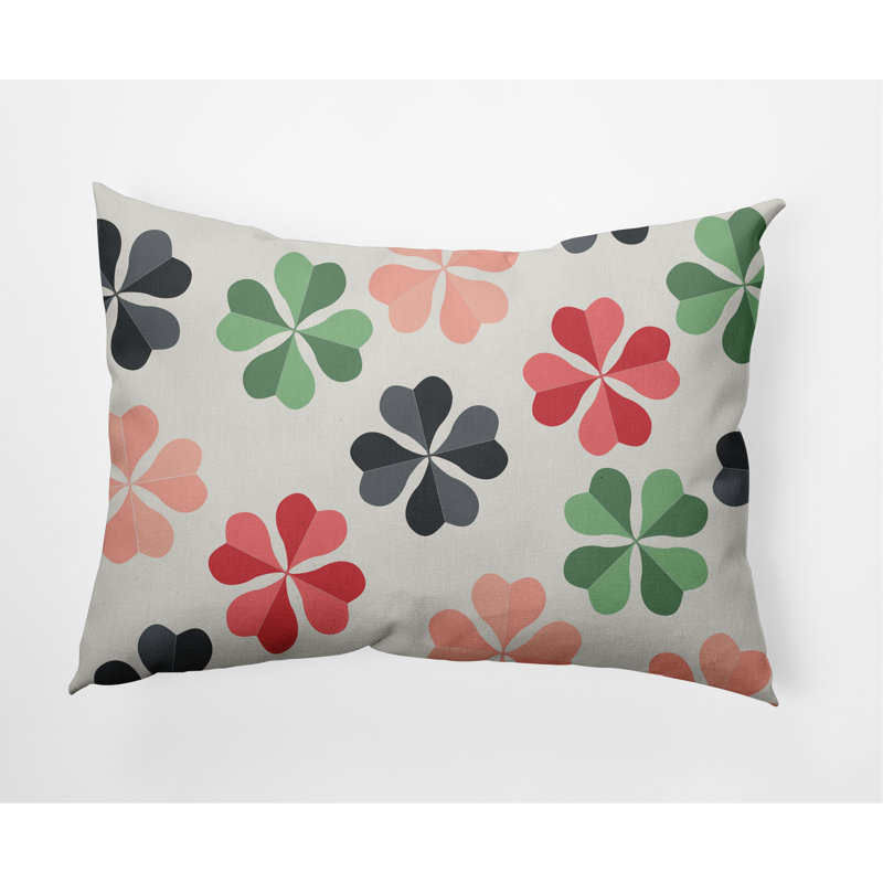 Floral Reversible Throw Pillow, Pepper