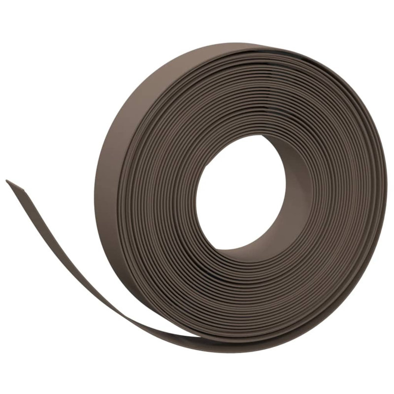 Avais Polyethylene Plastic Lawn Edging, 10cm H x 1000cm W x 0.2cm D, Brown