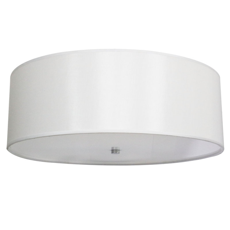 Longview Fabric Flush Mount, 6, White