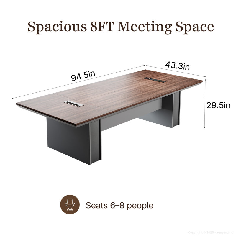 Modern Ergonomic Conference Table With Cable Management