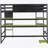 Twin Size Wood Loft Bed With Desk,Side Storage Rack,Multi-Storage Shelves And RGB Light,Green-315414059-315414057