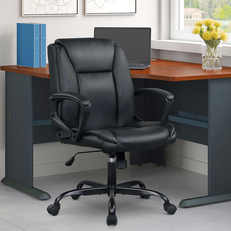 Office Chair Height Adjustable Executive Desk Chair Swivel Rolling Computer Chair Ergonomic Office Chair with Lumber Support Wheels for Office Home