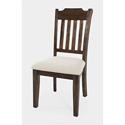 Chaise d'appoint rembourrée à dossier à lattes Alisseur en brun