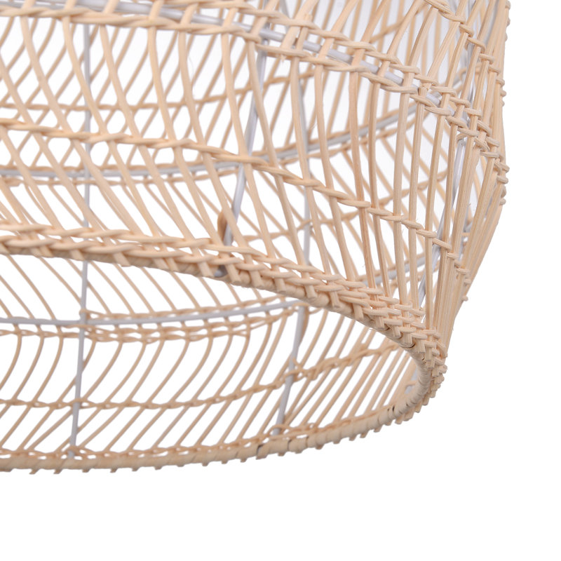 1-Light Rattan Pendant Light Single Natural, 19.68" H x 19.68" W x 19.68" D
