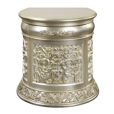 Denessa 3-Drawer Nightstand in Antique Gold