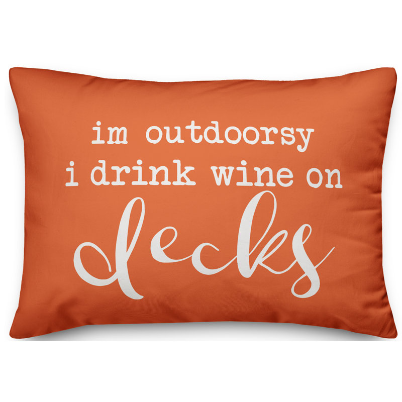 Housse et insert pour coussin d'extérieur Drink Wine on Decks, Orange