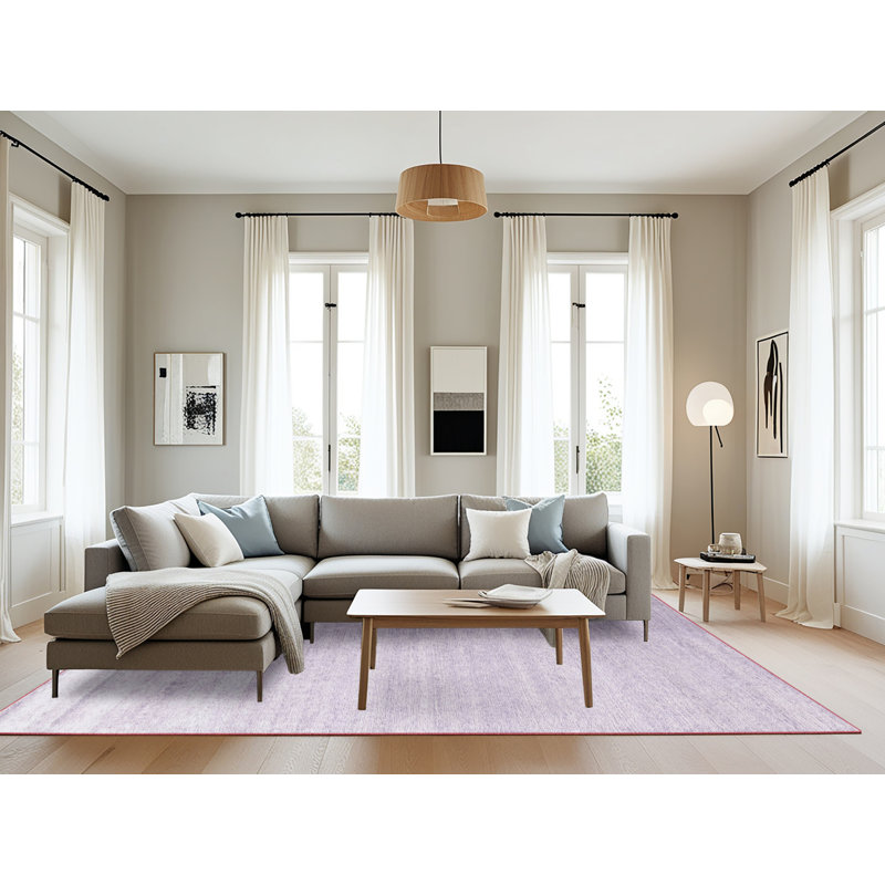Tapis contemporain violet / gris, Rectangle 8 pi x 12 pi