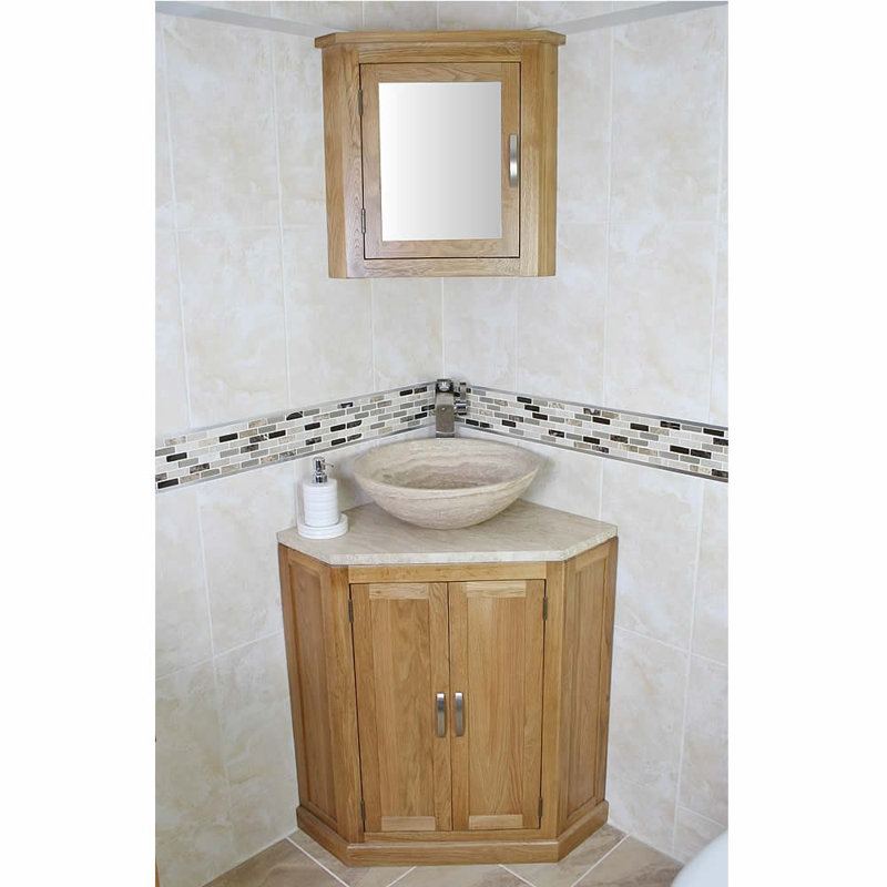 Debose 550mm Single Bathroom Vanity with Vessel Stone Basin